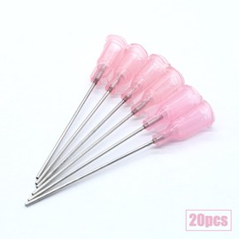 Zorveiio 20 Pack 20Ga 1.5 Inch Blunt Tip Dispensing Neddle,Pink Plastic Syringe Blunt Tip Neddle,Tapered Luer Lock Dispensing Needles for Industrial Use