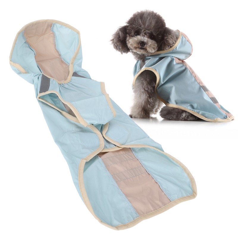 Dog Raincoat Waterproof Adjustable Lightweight Pet Rain Jacket with Safety
