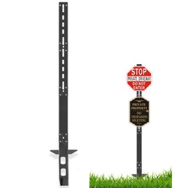 72Inch Heavy Duty Yard Sign Stakes - 6ft Tall Metal Lawn Sign Posts, for Outdoor Events, Parking, Garage, Bar, Lawn Signs, Black,1piece