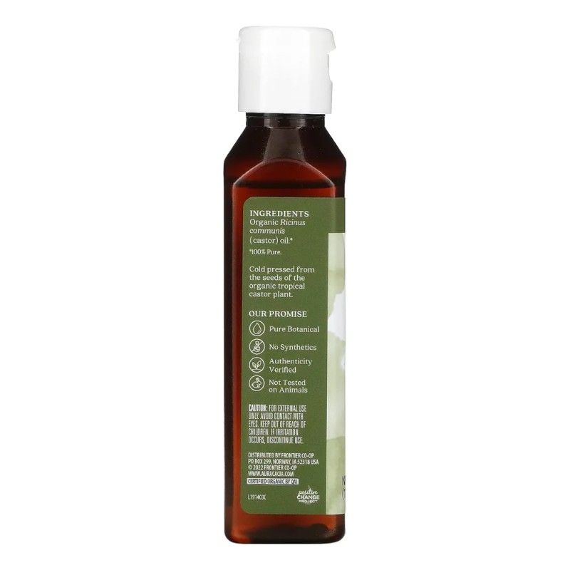 Aura Cacia aceite de ricino orgánico 118 ml | fortalece