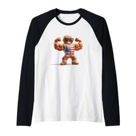 Cool Gym Cookie Man Costume for Gingerbread Lovers Raglan Baseball Tee