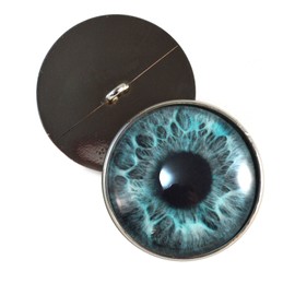 Mint Blue Mermaid Sew On Glass Eyes 30mm Buttons with Loop for Crocheted Doll Stuffed Animal Soft Sculptures or Jewelry Making Crafts - Set of 2