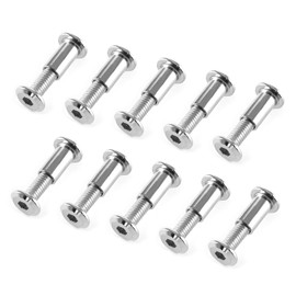Jersvimc 10 Pair(20 Piece) M6x20mm Hex Drive Socket Cap Bolt with Allen Wrench, Silver Furniture Connector Bolts M6 Countersunk Screw Barrel Nuts Binding Screws for Crib Replacement Belt Cabinet