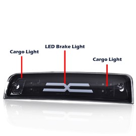 CROSSDESIGN LED Bar 3rd Brake Light Compatible with 2009-2017 Dodge Ram 1500 2500 3500 X Type High Mount Stop Light Rear Tail Cargo Lamps