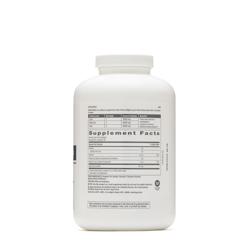 GNC Pro Performance Amino 3000mg, 240 Softgels, Supports Protein Synthesis