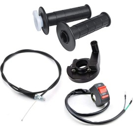 MACHSWON Black Handlebar Grip Set with Throttle Clamp Twist Cable Throttle Accelerator Handle Grip for Mini Bike Pit Bike 50CC 110CC 150CC 250CC 7/8" 22mm Motorcycle Grips