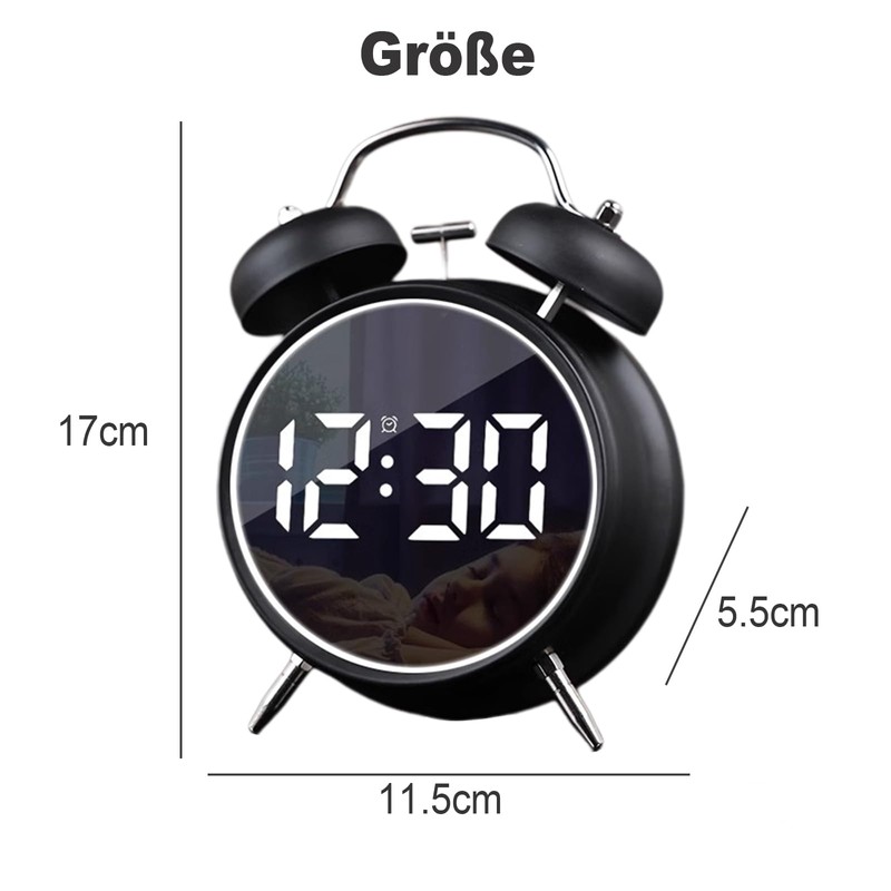 Justup Alarm Clock, Digital Alarm Clock with Large LED Display,