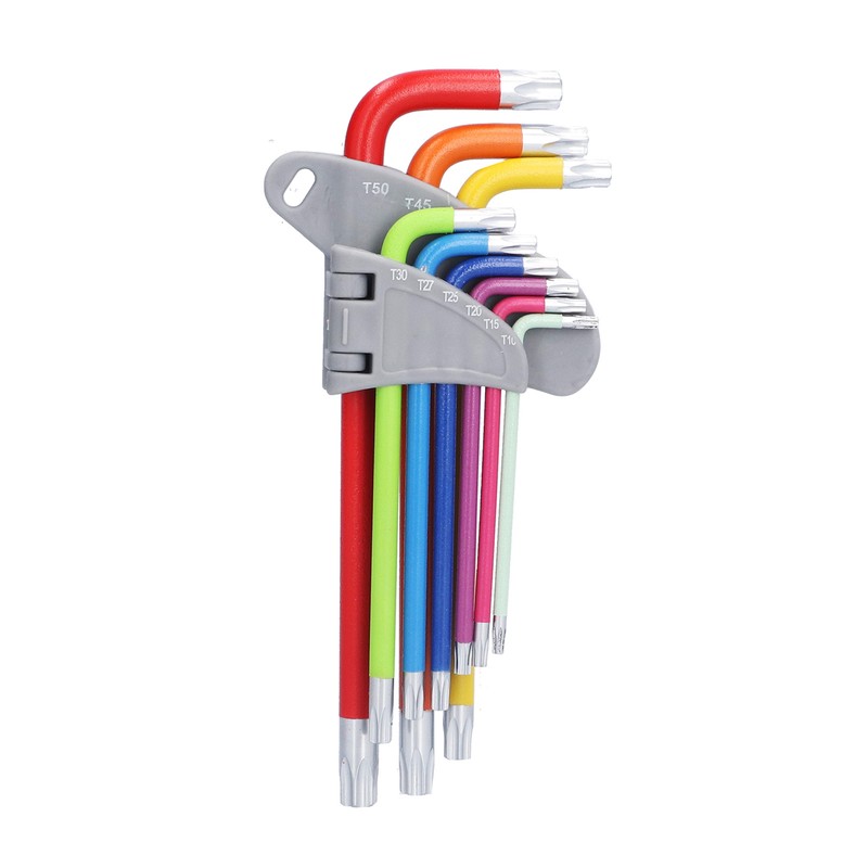 9Pcs Hex Wrench Star Colourful Long Arm Metal Key Tool