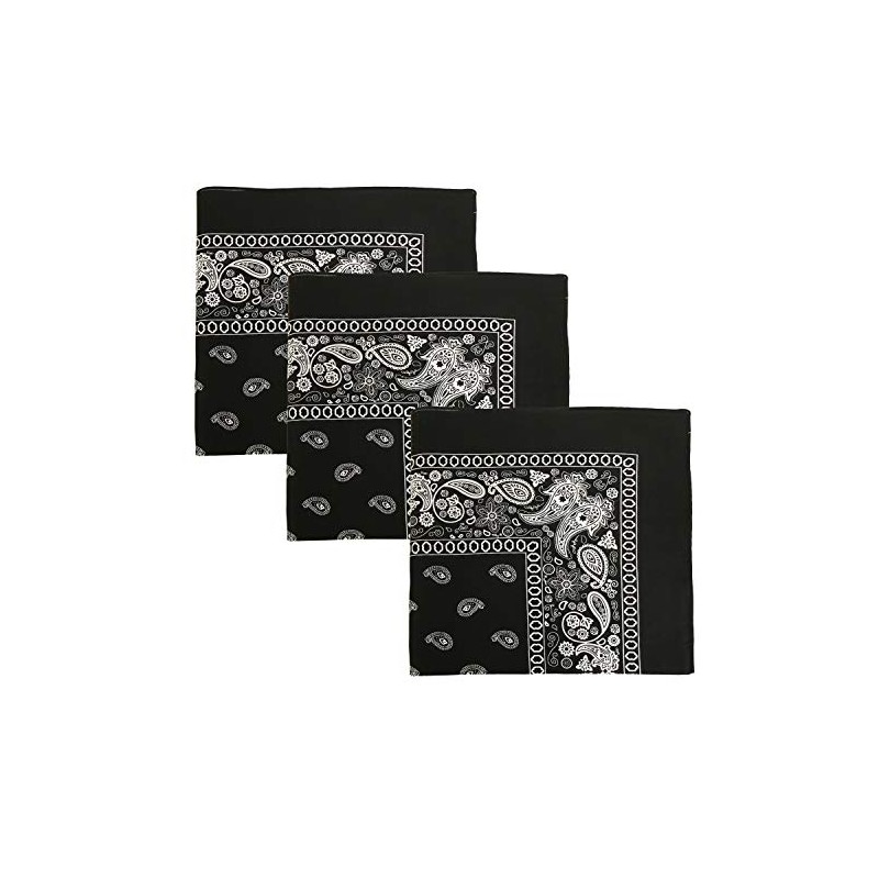 Kaiser 3 PK Cowboy Bandanas 100% Cotton 22 x 22