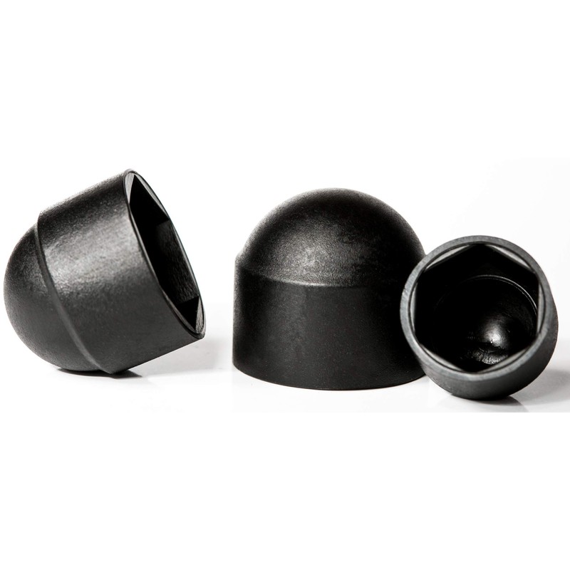 M12 (19mm Wrench) Black Plastic Nut and Bolt Protective Dome