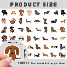 120 Dachshund Stickers, Pet Dog Photo Stickers, Cartoon Graffiti Stickers, Cute Animal Stickers, Sticker Gifts For Dog Lovers, Decorative Labels