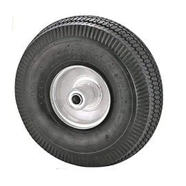 Rocky Mountain Goods Replacement Tire 4.10/3.50-4” - Tire for Hand Truck, Cart, Dolly, Garden Cart - 2.25” Offset Hub with Pneumatic 5/8” Ball Bearing - Sawtooth Tread - 400 lb. load capacity