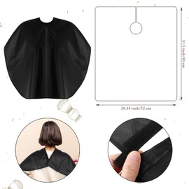 Professional Short Barber Cape, Waterproof Nylon Salon Hair Cutting Cape, Hair Dye Salon Cape for Unisex, Makeup Apron for Hair Color, Comb-out, Styling, Apparel, Shampoo and More (Black)