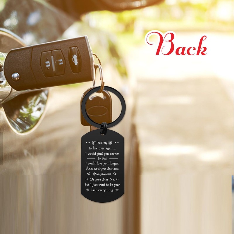 ENGZHI 4th Anniversary Keychain Gifts Women, Fourth Year Down Forver