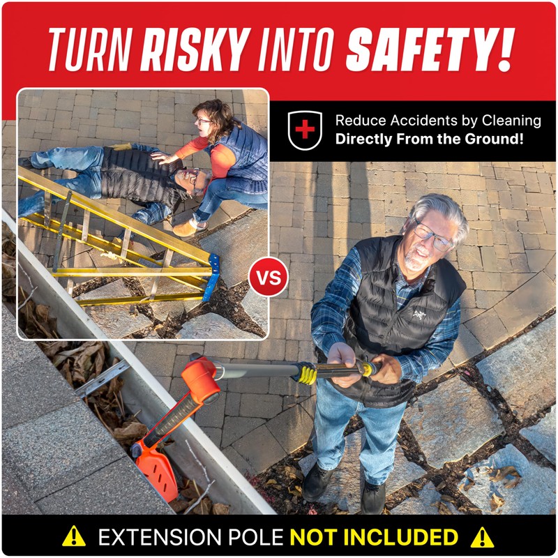 Multi-Angle Gutter Cleaning Tools from the Ground - Gutter Cleaner