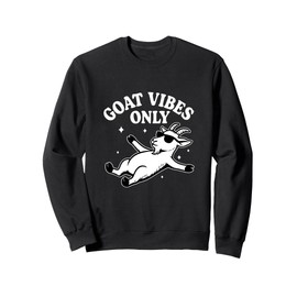 Goat Vibes Only Funny Relaxed Goat Yoga Meditation Sweatshirt