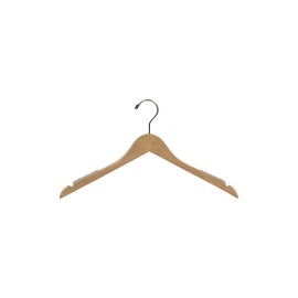 Natural Finish Petite Top Hanger with Notches and Rubber Strip Inserts Box of 25 by The Great American Hanger Company