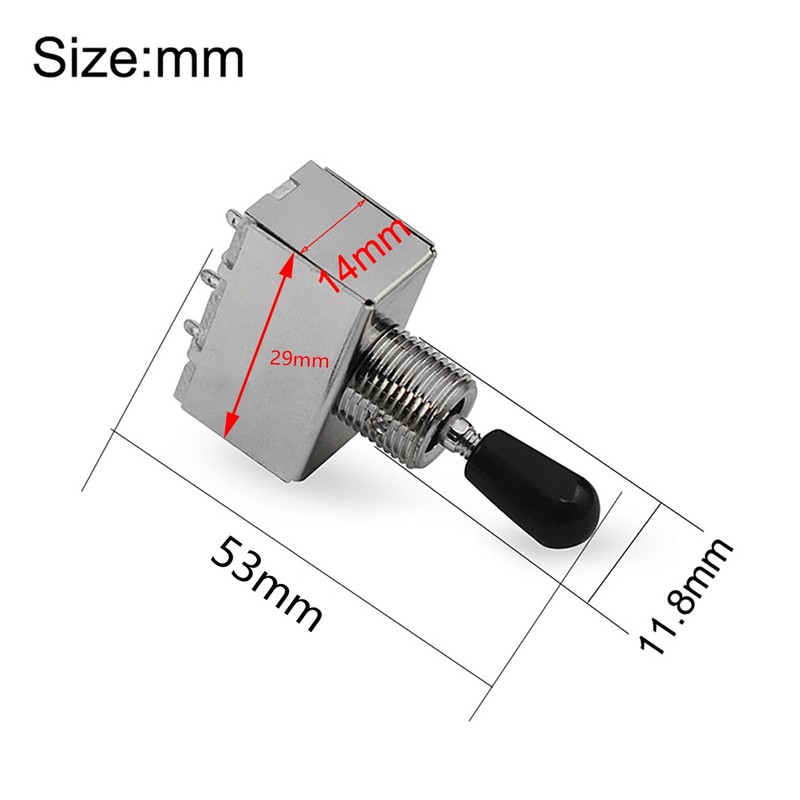 DIAO79NI Guitar 3 Way Toggle Switch, Metal Enclosed 3 Way