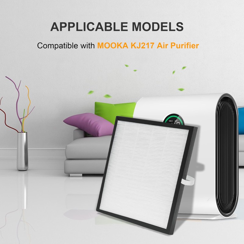 Lhari 2 Pack KJ217 Air Purifier Filter Replacement, Compatible with
