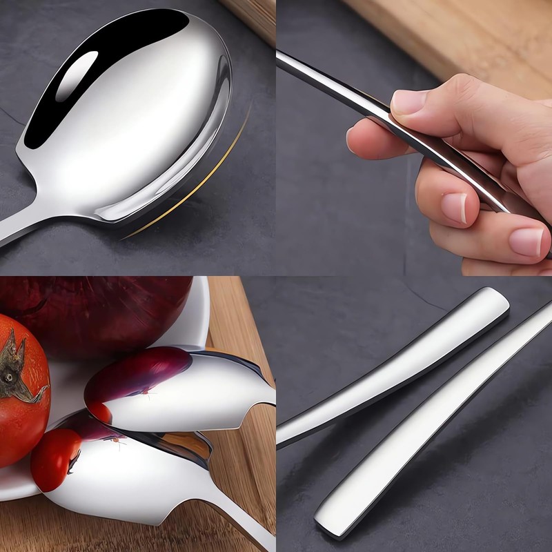 ZHOUHON Stainless Steel Serving Spoon, Large Spoon, Serving Spoon with