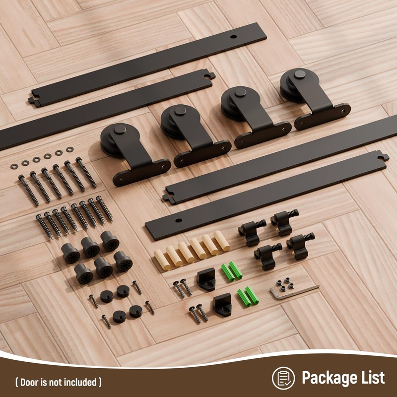 CCJH 6.6FT Sliding Barn Door Hardware Kit, Heavy Duty, Smoothly