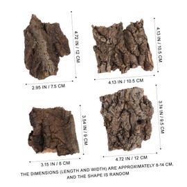 CAXUSD 4pcs Natural Tree Bark Reptile Decorations for Terrarium Climbing Platform Decor Safe Bark for Lizards Bearded Dragons and Geckos Random Shape