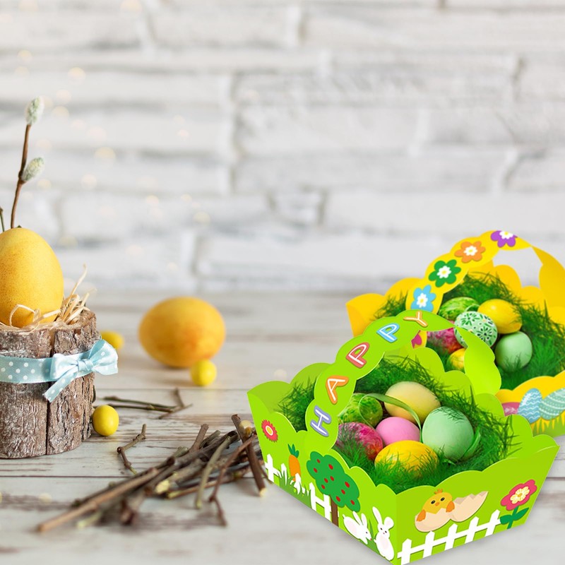 LANGFON 8 Packs Easter Gift Boxes Easter Egg Treat Boxes