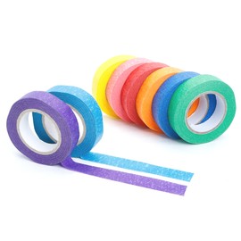 Masking Tape, Masking Tape 0.59 Inch 8 Rolls Color Masking Tape Rainbow Tape Packing Tape Painters Tape Rainbow Tape for Arts and Crafts Craft Tape for Art Supplies DIY Decorative Labeling and Coding