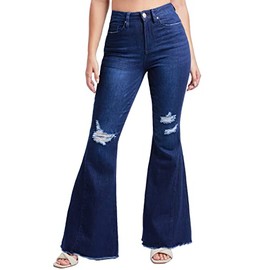 YMI Womens Repreve W/Lycra Gigi HIGH Rise Extreme FIT & Flare, S1703, 5 Blue