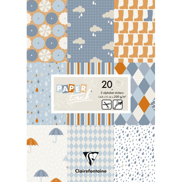 Clairefontaine 95241C Paper Touch Block with 20 Sheets Printed Craft