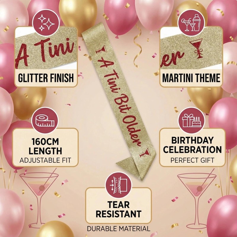 VEAGINS 1 Piece Birthday Sash For Women, A Tini Bit