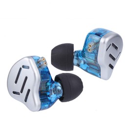 Linsoul KZ Zax 1DD+7BA Auriculares híbridos HiFi con carcasa de aleación de Zin, cable OFC desmontable de 2 pines de 0,75 mm (sin micrófono, azul)