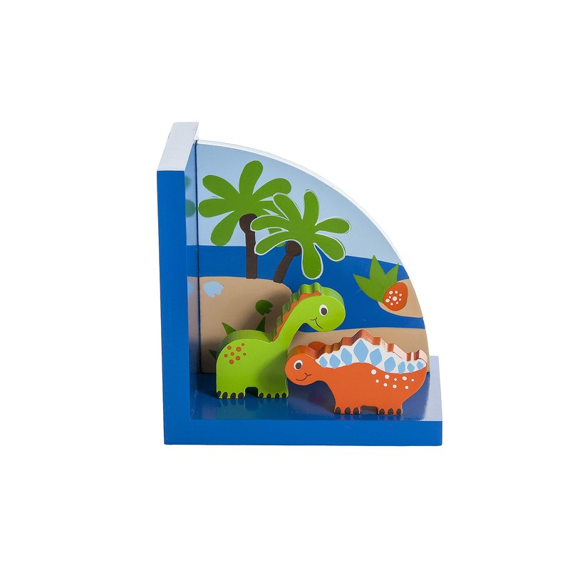 Kinder Buchstützen Blau Dinosaurier aus Holz für Jungen Kinderzimmer