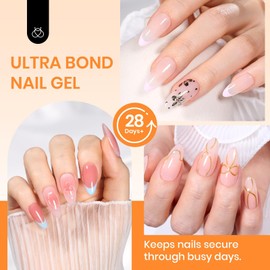 Beetles Nail Glue Gel Hands-Free, 20g Tipex Solid Nail Glue Gel for Acrylic Nails Extension, Press On Nails, 3D Nail Art, Soak off UV & LED, Beginner Friendly Long Lasting DIY Home Manicure