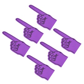 PATIKIL Giant Foam Finger 18 Inch, 6 Pack Number 1 DIY Blank Foam Hand Cheerleading Foam Fingers for Sports Events Games Party Supplies, Purple, Black Line