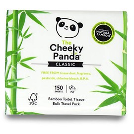 The Cheeky Panda Bamboo Travel Tissues | Pack of 150 Travel Tissues Soft Flat Pack | Strong and Sustainable | Great For Festivals and Camping