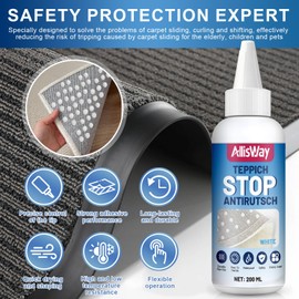 Liquid Non-Slip Mat, Carpet Fixation, Non-Slip Protection Liquid for Carpets, Non-Slip Stop, Carpets Slip Stop, Suitable for Carpets, Bathrooms and Other Scenes 200 ml