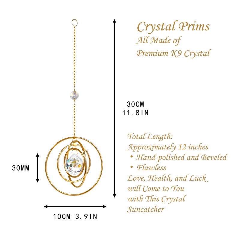 H&D HYALINE & DORA Crystal Galaxy Suncatcher, Hanging Rainbow Suncatcher