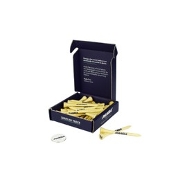 Panda Premium Bamboo Golf Tees - 70mm | Quantity 30 | Complete with ball marker