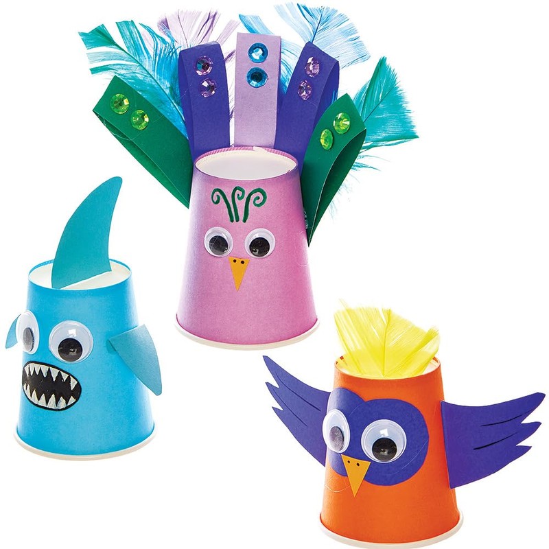 Baker Ross FN129 Rainbow Colours Paper Craft Cups - Pack