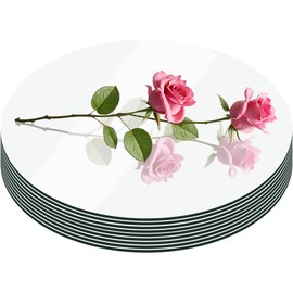 9 Pack Round Mirror Centerpieces for Tables Decorations, 12" Acrylic Circle Mirror Centerpieces 2mm Mirror Tray Candle Plate Centerpiece for Wedding Table Centerpieces Decorations Wall Decor