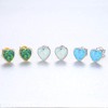 Bellitia Jewelry Women's Opal Earrings, Heart Shape, Cute, White, Blue,