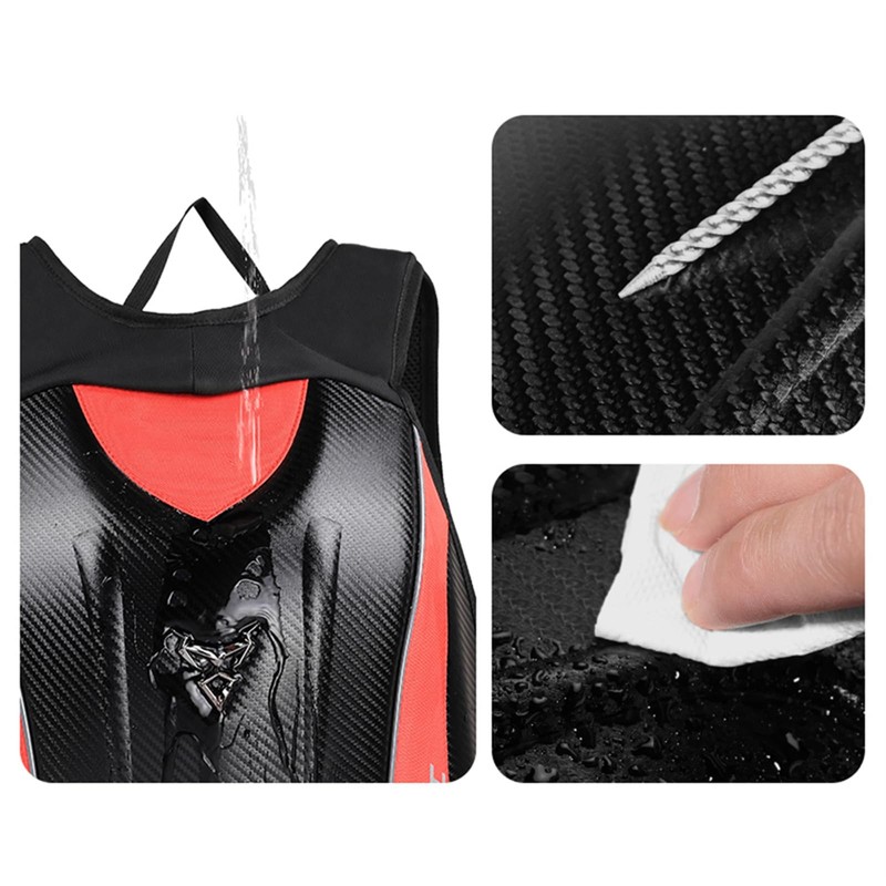 mjmoto Motorcycle Backpack Waterproof Large Capacity Carbon Fiber Rider Backpack