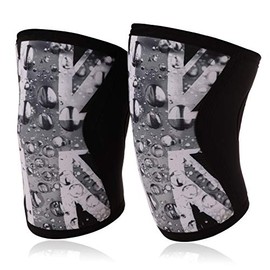 Scorpion Power Lifting Knee Sleeves for Weight Lifting 7mm Neoprene Powerlifting Knee Wraps for CrossFit (Union Jack, Medium)