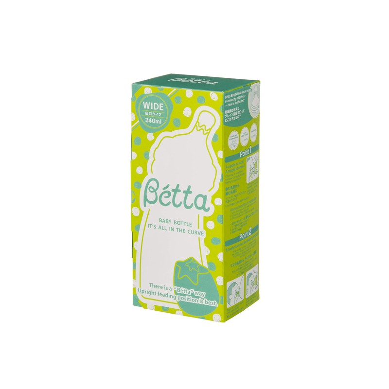 Dr. Betta Baby Bottle Brain Wide Mouth WS2 Green 240ml