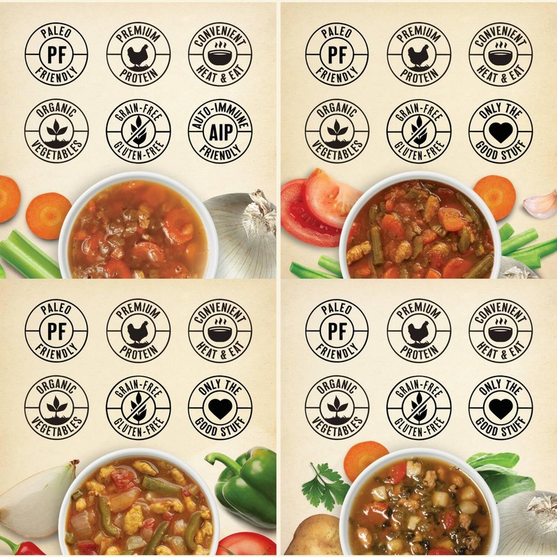 True Primal Souper Chicken Variety 8-pack, Ready to eat, Gluten