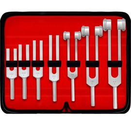Medical Grade Aluminum Alloy Sensory Tuning Fork Activator For Healing, Therapy Non Magnetic, One Each of C 64, C 128, C 256, C 512, C 1024, C 2048, C 4096 Tuning Forks, 7 Pcs