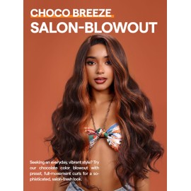 GORGIUS Ginger Orange Highlight Wigs Glueless Loose Wave Ombre Wig Pre Plucked Lace Frontal Wigs Ginger Orange Colored Wigs 24 Inch Long Wavy Wigs Premium Fiber & Remy Human Hair Blend