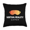 Virtual Reality Gamer Fun VR Gaming Headset Throw Pillow