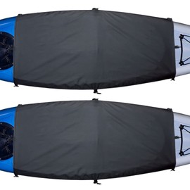 Explore Land Universal Kayak Cockpit Drape Waterproof Seal Cockpit Cover for Indoor and Outdoor 2 Pack - Regular 44 x 28 inch, Black